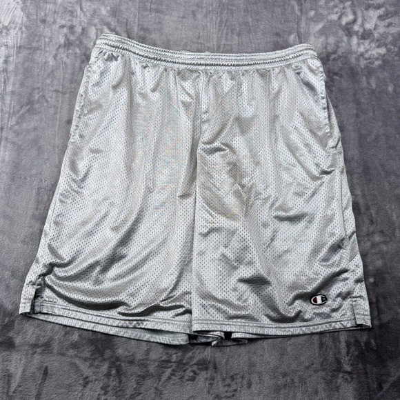 Champion Other - Champion Authentic Mesh Athletic Shorts Mens XL Gray Elastic Waist Pockets Logo